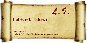 Lebhaft Iduna névjegykártya
